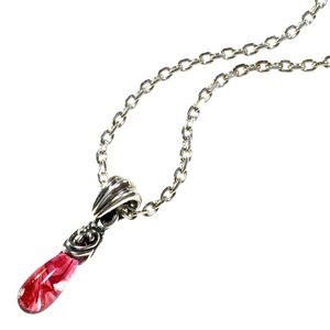 数量限定!! シルバーネックレス／ブラッドレッド ガラス