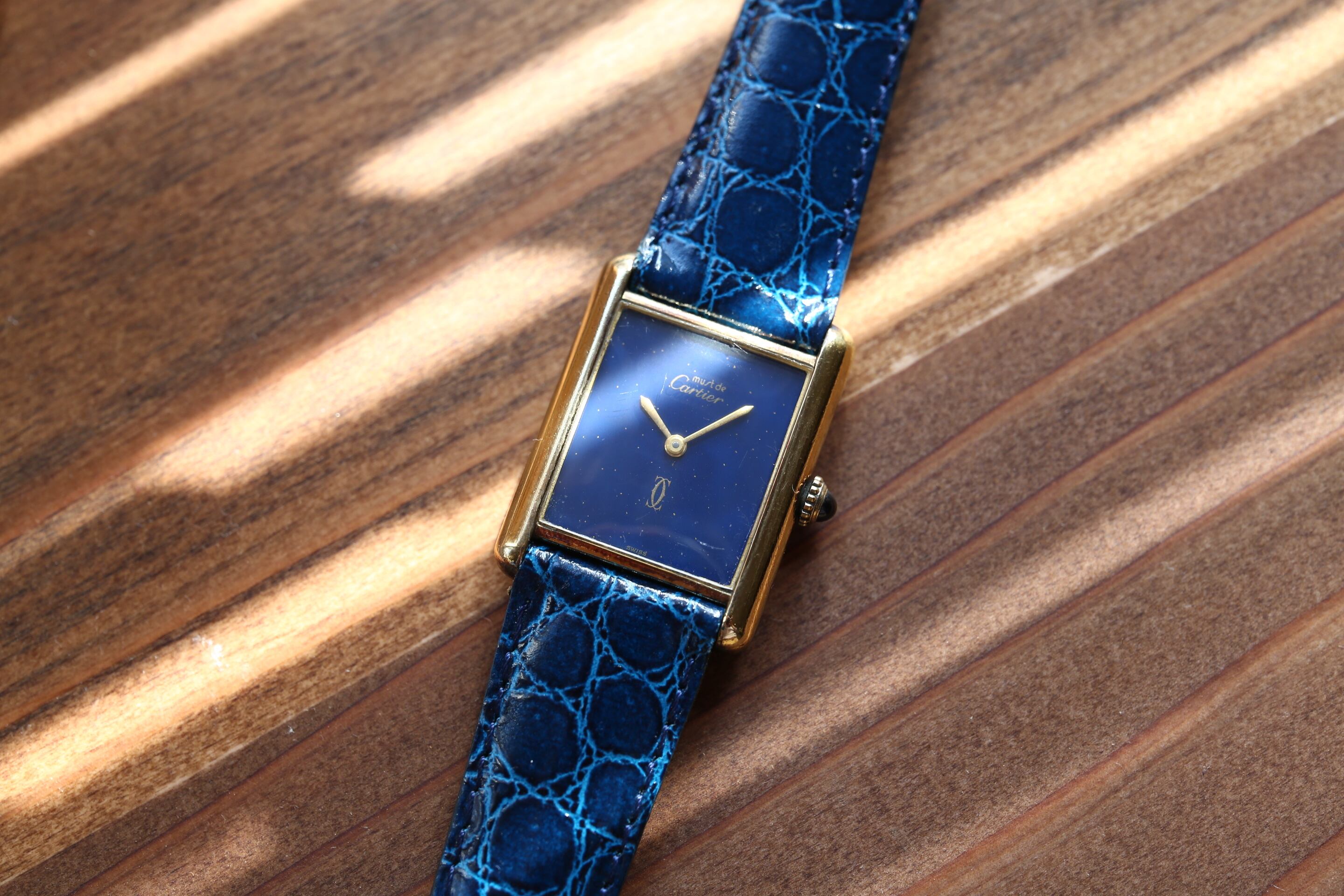 Cartier】1970's カルティエ マストタンク LM ネイビーブルーダイヤル ...