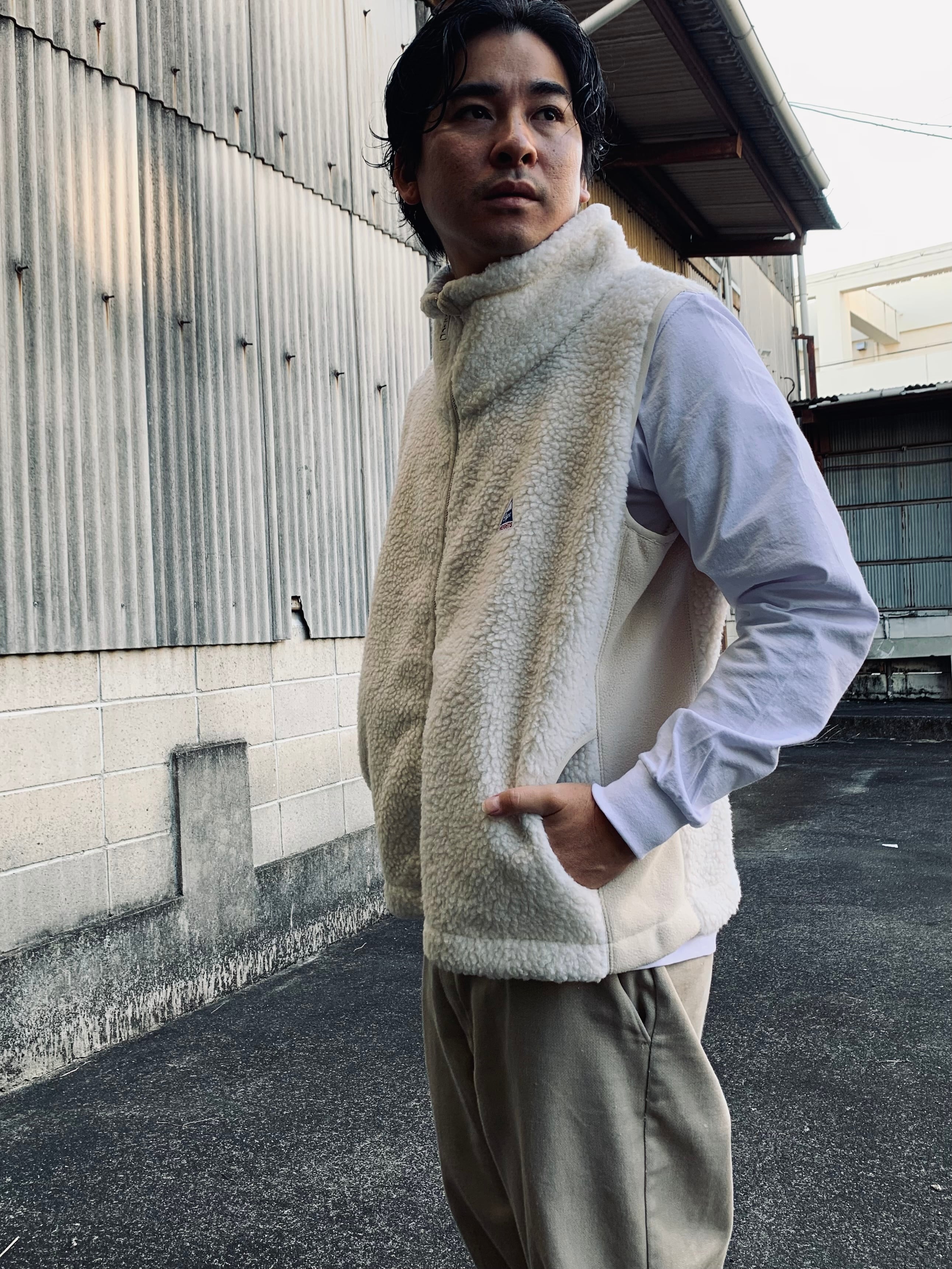 ケープハイツ ベスト Cape HEIGHTS boa fleece vest white ケープハイツ ボアフリースベスト
