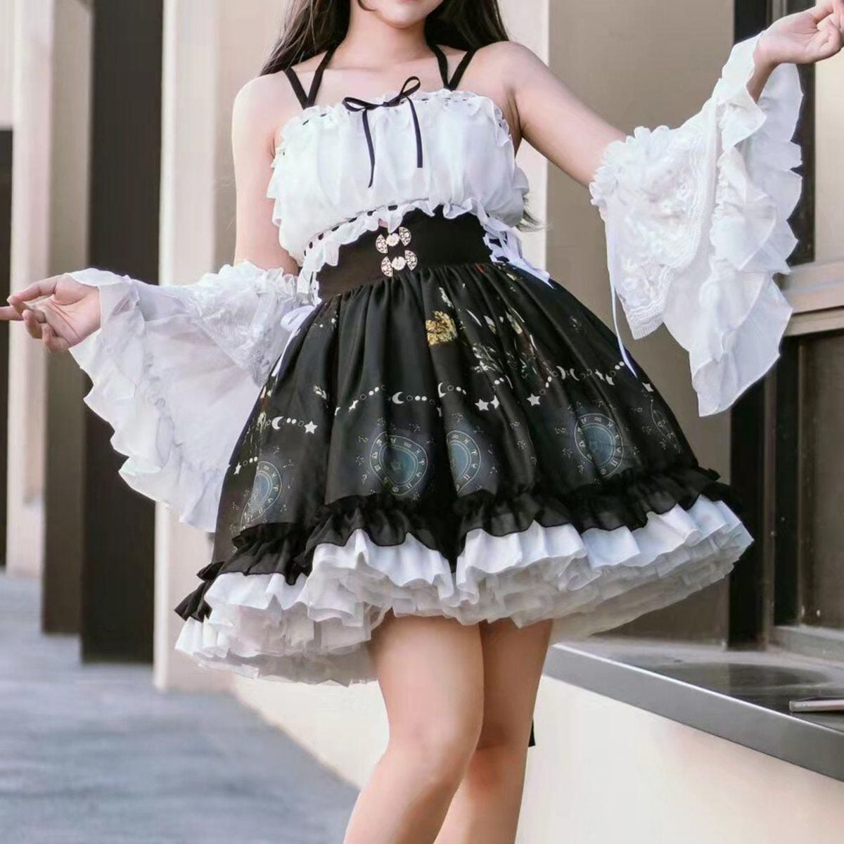 メアリーマグダレン　編み上げフリルスカート　ブラック メアリーマグダレン 編み上げフリルスカート ブラック メアリー