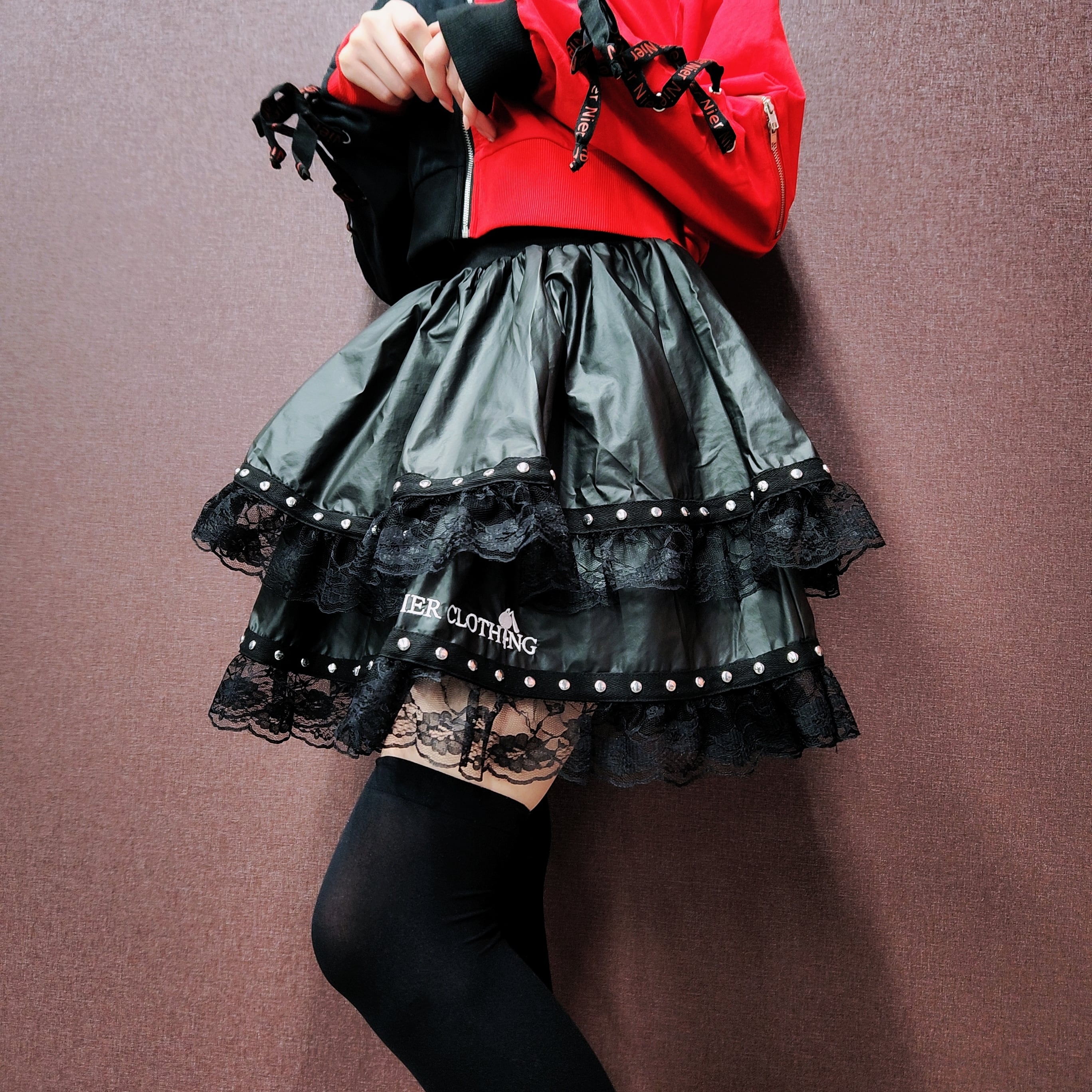 GOTHIC LACE FRILL BLACK SKIRT【インナーパンツ付き】 | NIER CLOTHING