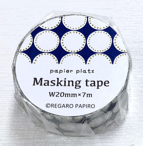 レガーロパピロ　マスキングテープ　ドット（青）