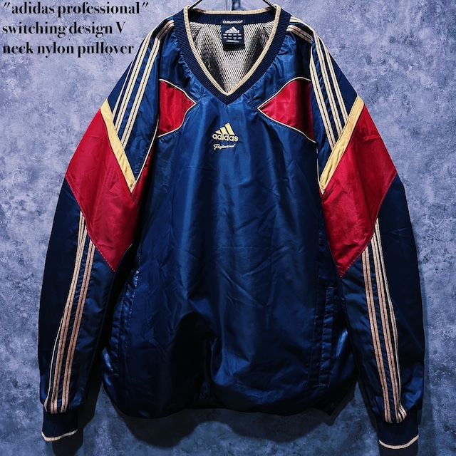 【doppio】"adidas professional" switching design V neck nylon pullover