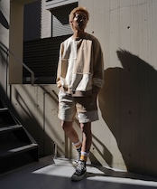 【#Re:room】COLOR PATCHWORK SWEAT SHORTS［REP239］
