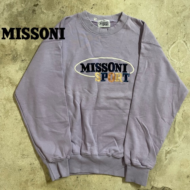 〖MISSONI〗made in Italy logo embroidered design sweat/ミッソーニ イタリア製 ロゴ刺繍 デザイン スウェット/lsize/#0521/osaka