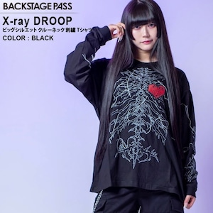 【Backstage pass】X-ray(エックスレイ)ビッグシルエット クルーネック ロンT  NGS2205  ロンティー ユニセックス サブカル 地雷系