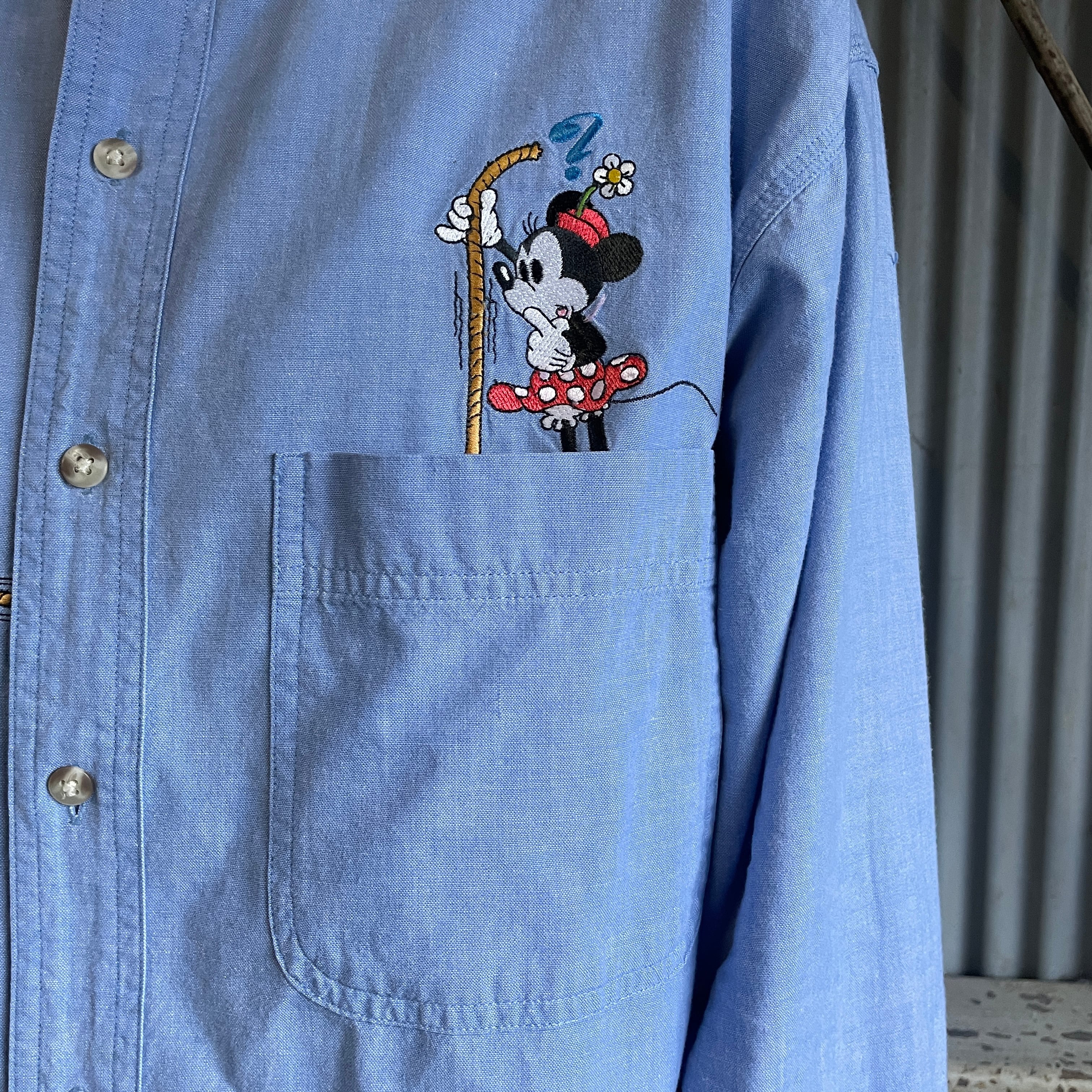 90年代 THE DISNEY STORE ディズニー ミッキー キャラクター刺繍 長袖