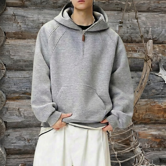 ハーフジップ スウェット プルオーバー 2 カラー H00084