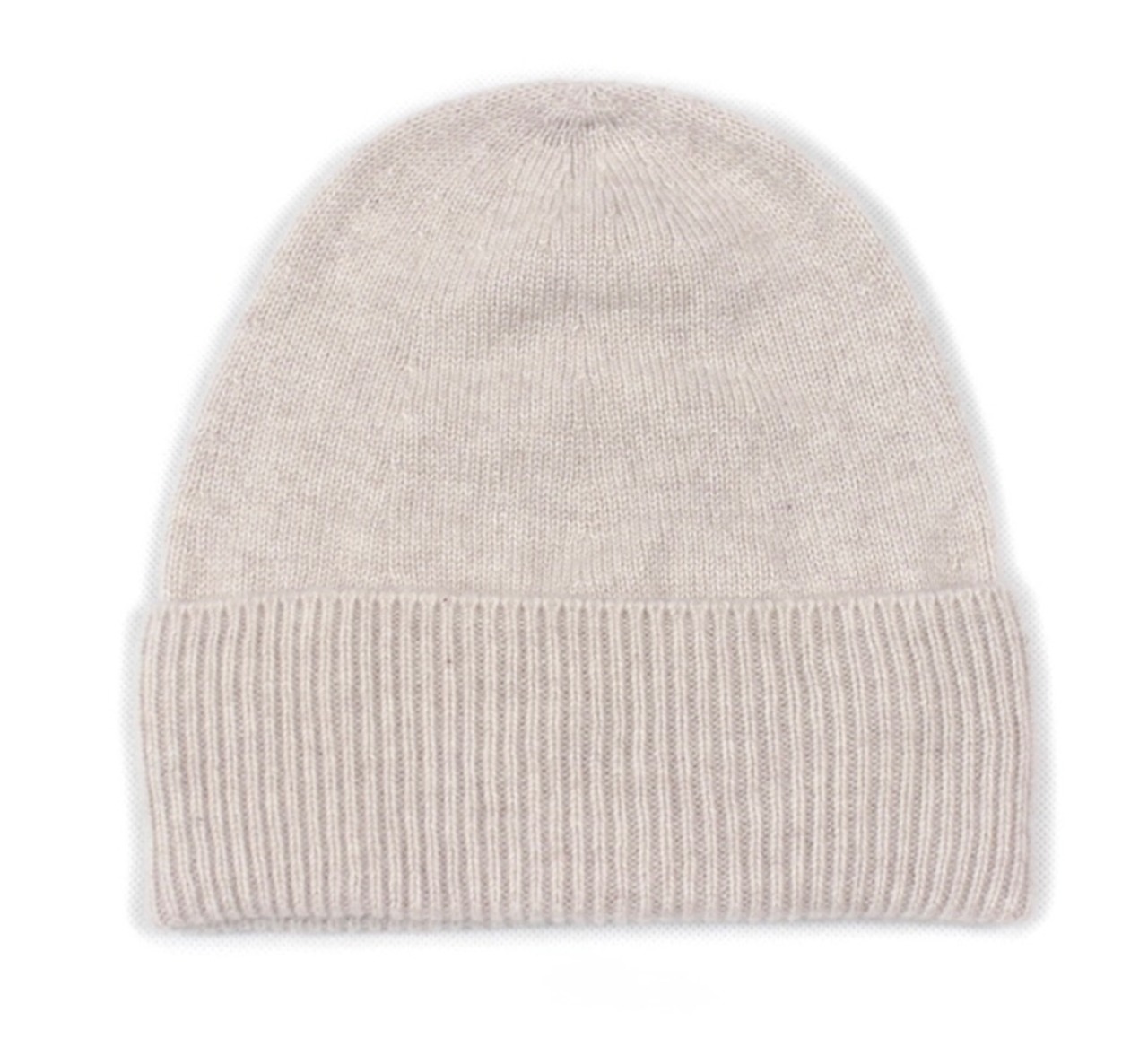 【上質保温】ホワイトカシミアニットビーニー（フリーサイズ）