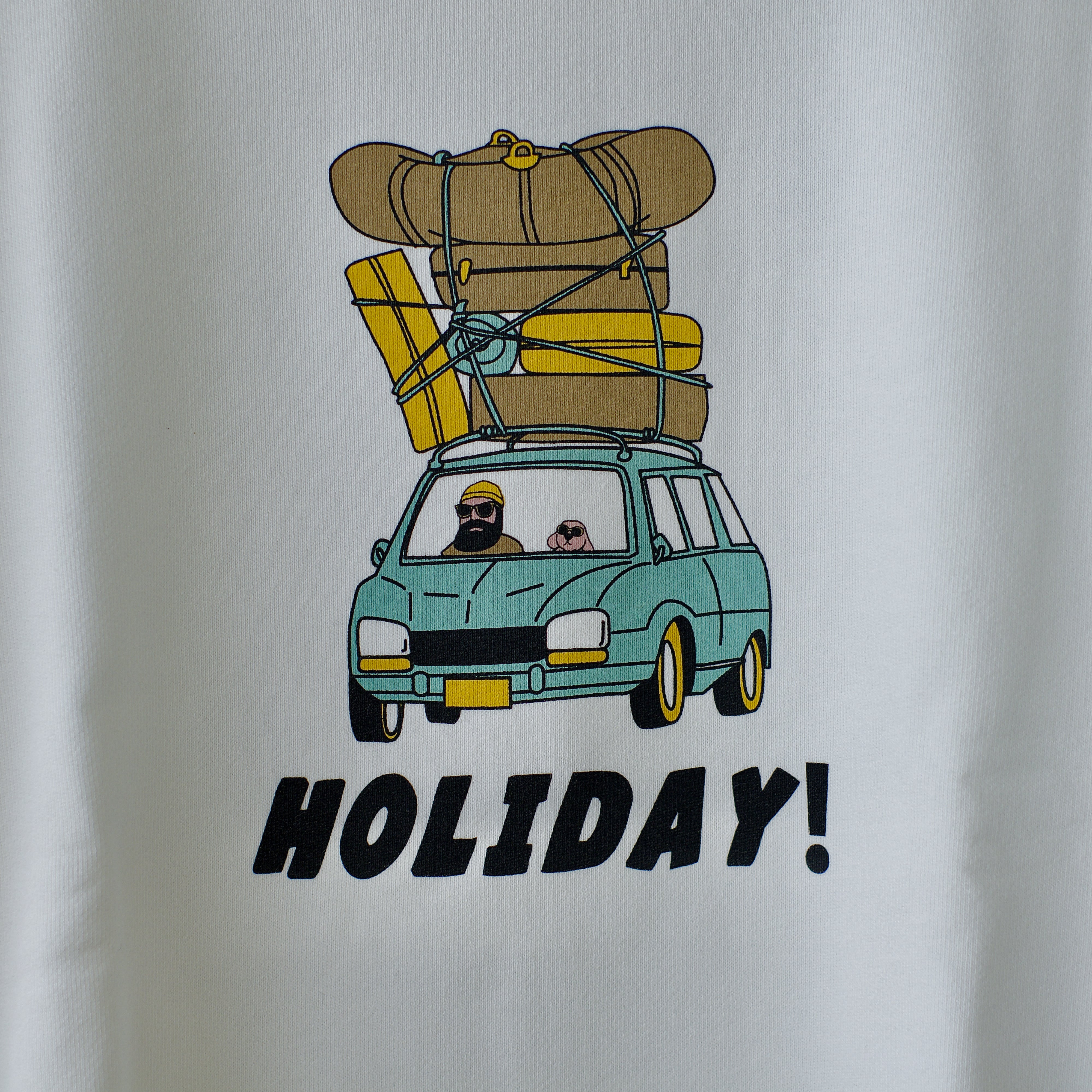 modem design】HOLIDAY! camp ojisan sweat (white) dros dro