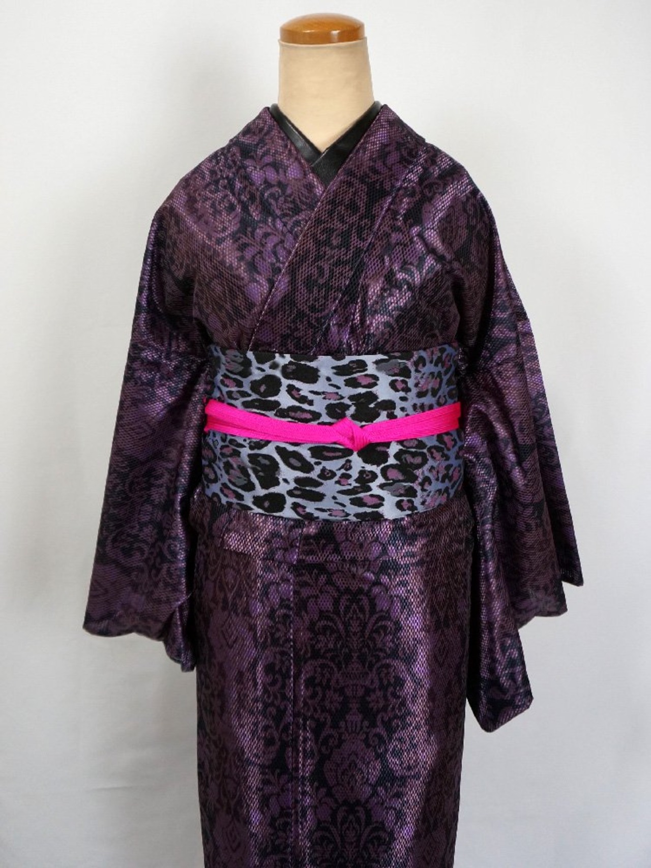 【受注商品】Rumi Rockきもの「シン・バーズアイ　更紗レース」パープル　[A795]