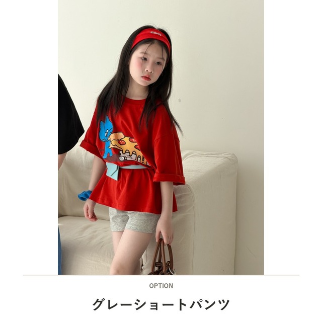 【KID】ハイウエストカジュアルスポーツショートパンツ - 2