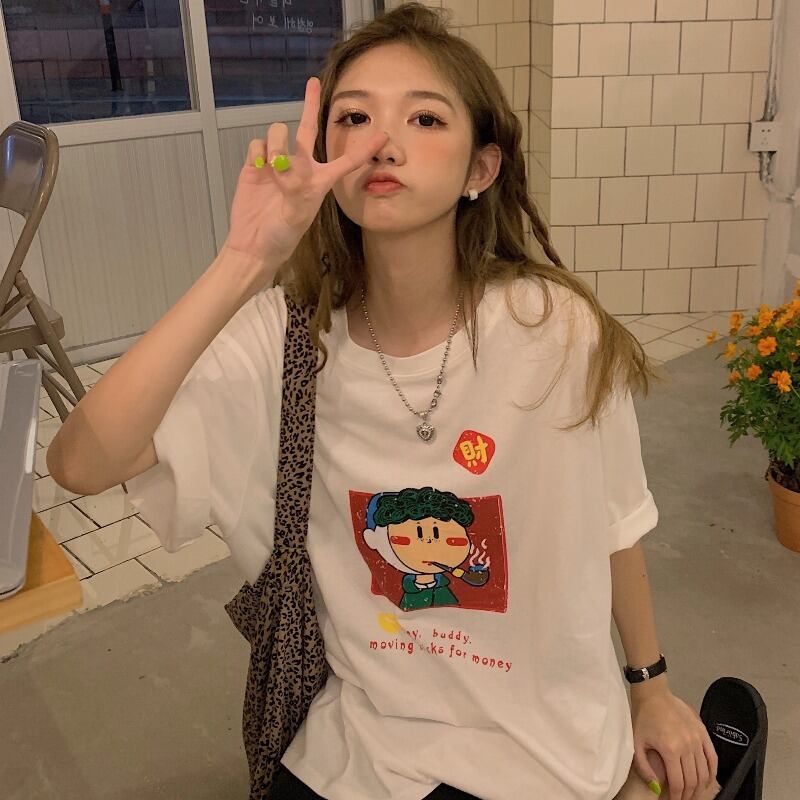 Tシャツ サマールーズプリントトップス 夏物 YY-ファッション17550243003