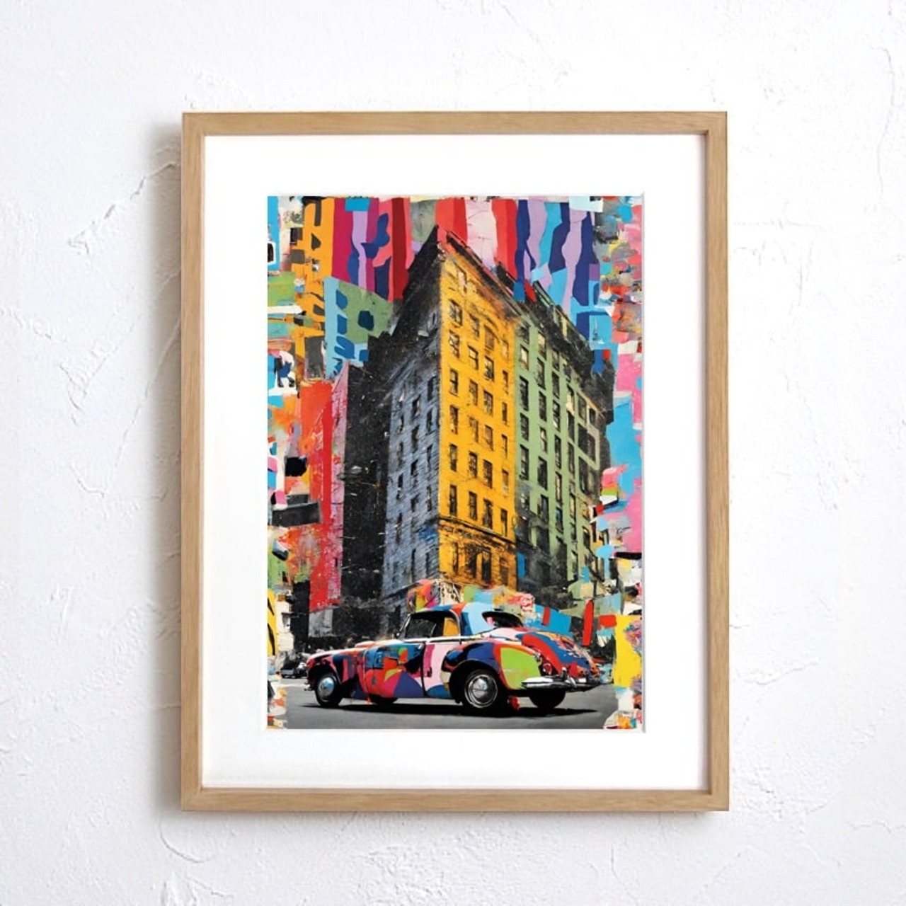 New York Pop Collage｜NYのエネルギーとレトロモダンが融合したポップアートポスター｜都会的で大胆なインテリアを演出する一枚A2ポスター