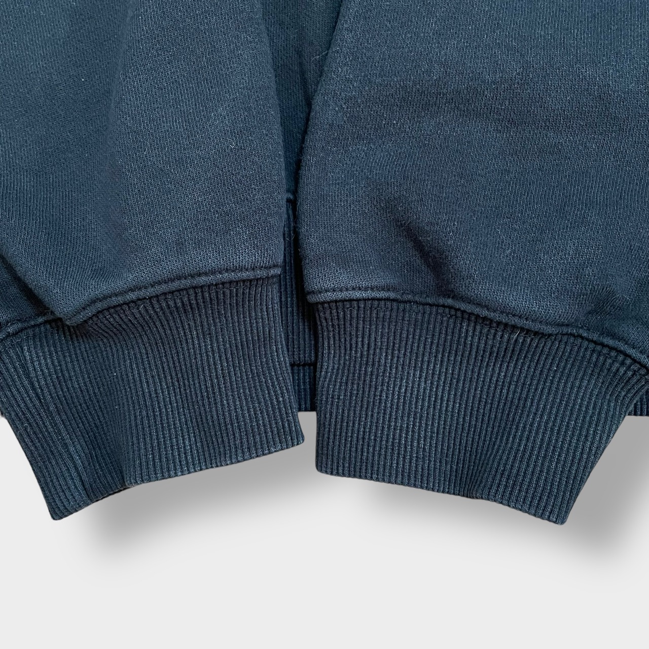 【SPORT-TEK】ハーフジップ スウェット カレッジ ワンポイントロゴ アーケイディア大学 プルオーバー トレーナー M ブラックUS古着