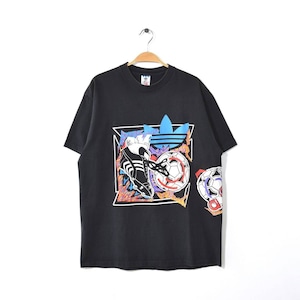 90S アディダス USA製 オールド コットン クルーネック Tシャツ メンズL シングルステッチ adidas ヴィンテージ 古着 @BB0445