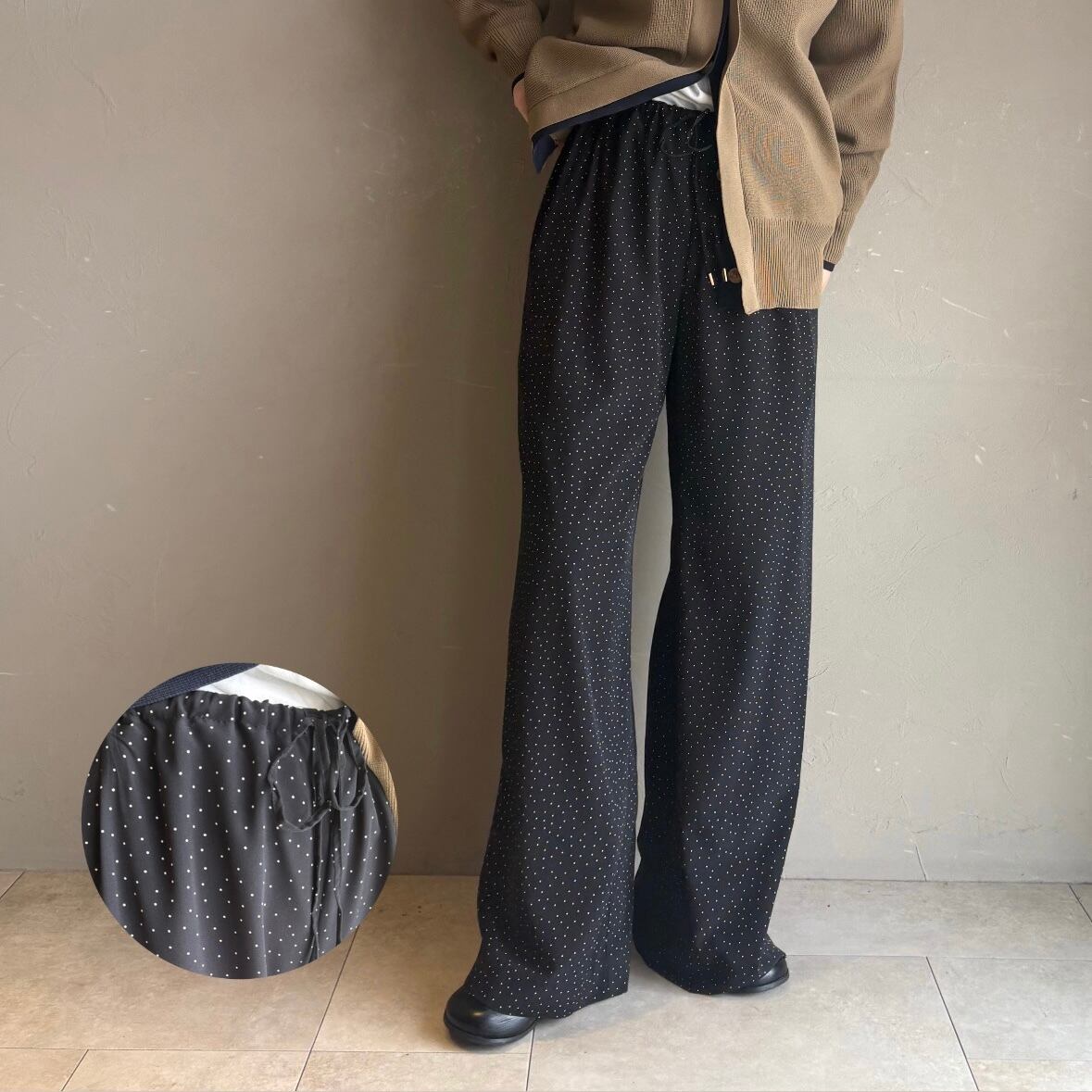 【 PASSIONE 】とろみドットイージーワイドパンツ