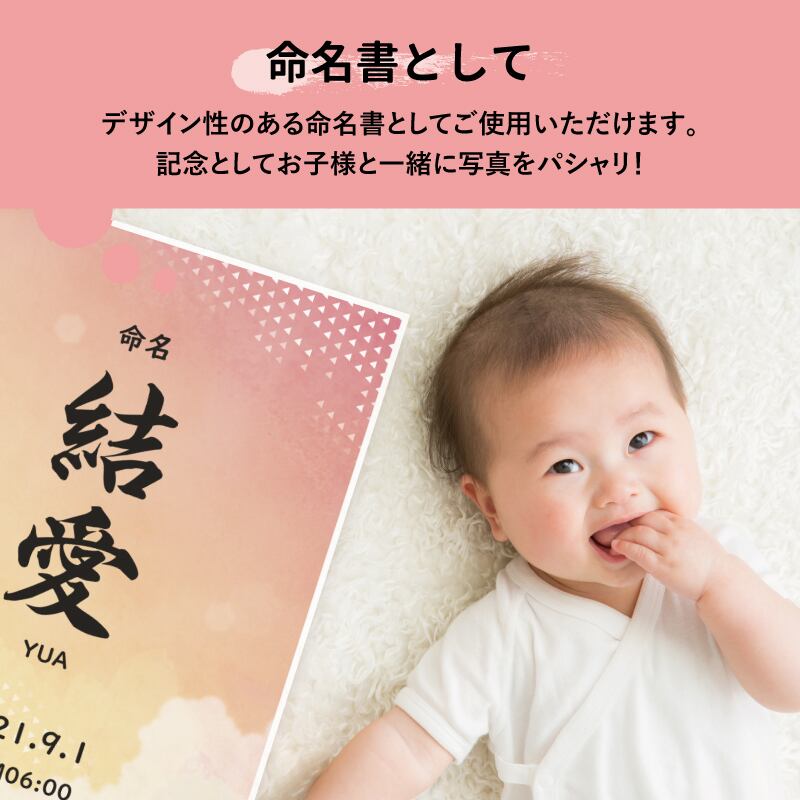 選べるデザイン7種類〉命名書 ハローエンジェル ベビーアートポスター