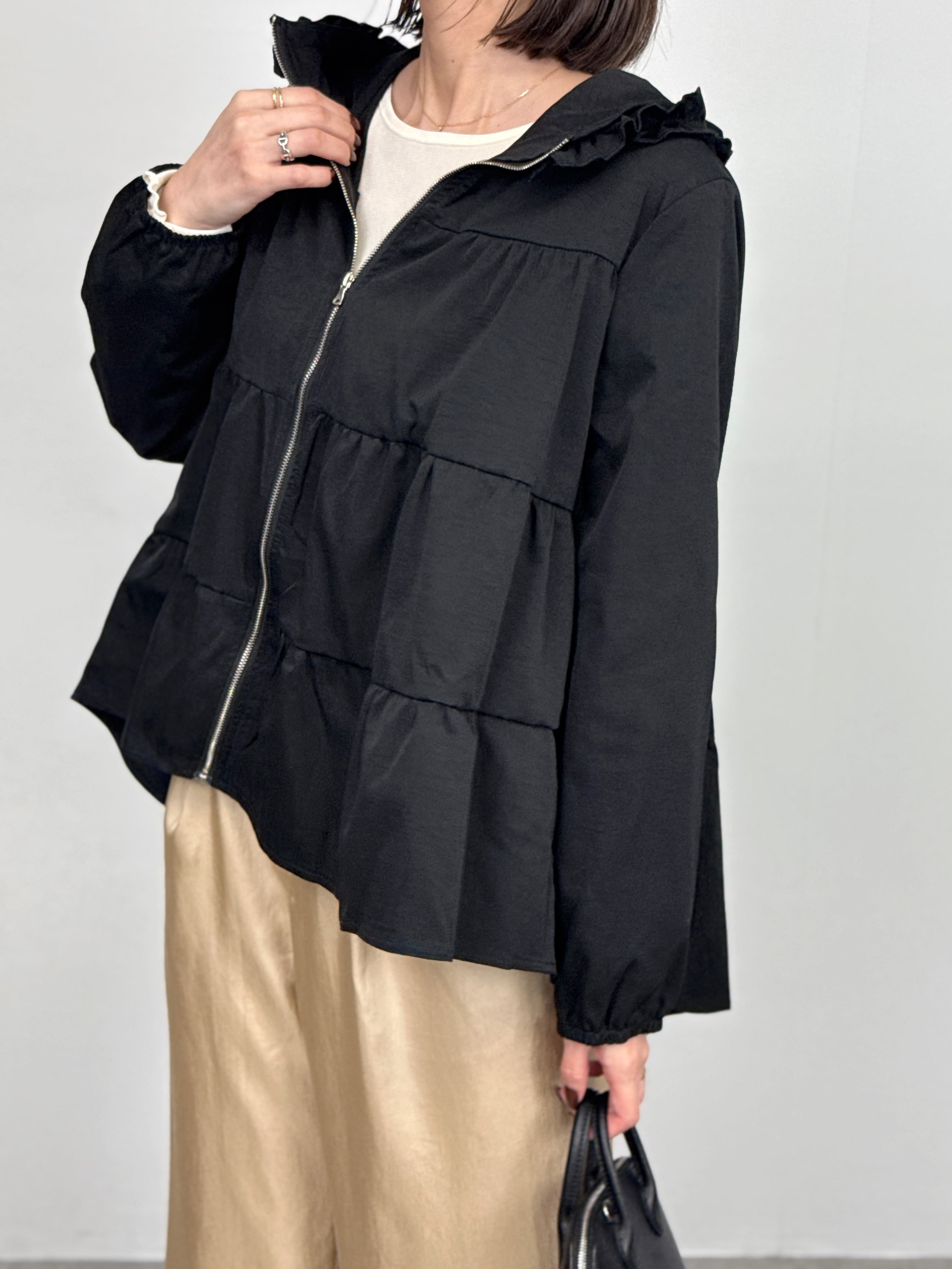 (再入荷)ティアードフリルフーディージャケット