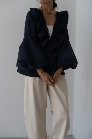 ２WAY RUFFLE BLOUSE（NAVY）