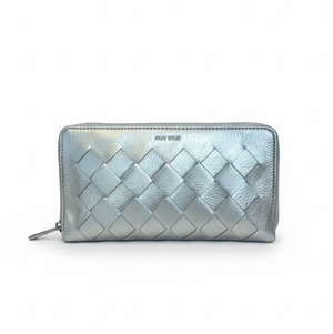PELLE BORSA　クロノウェーブ　薄マチＬ字ファスナー長財布　シルバーカラー