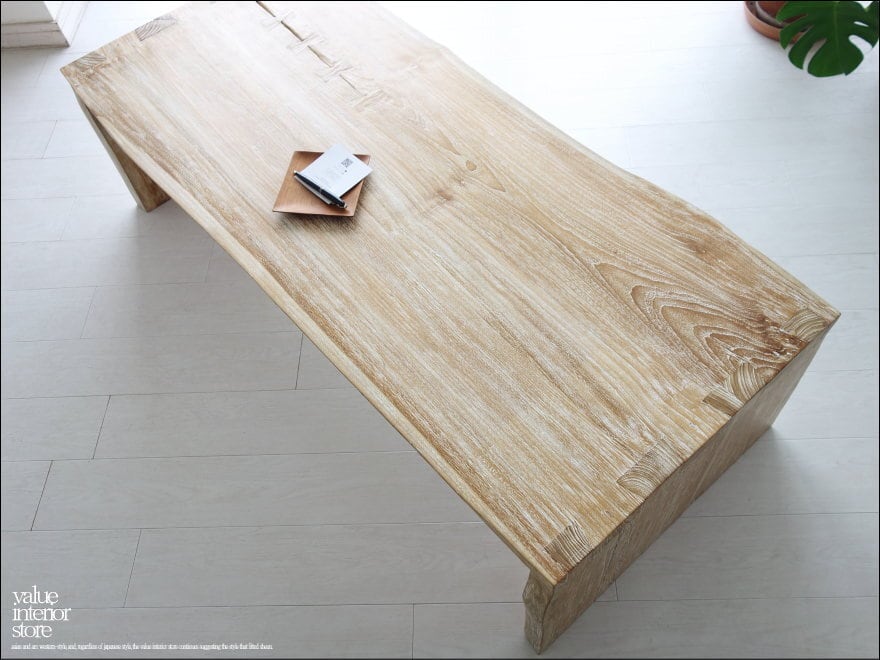 チーク総無垢 座敷机 座卓 センターテーブル リビングテーブル 長机 ローテーブル 手作り 銘木 和 レトロ 一台限り W146cm 送料無料