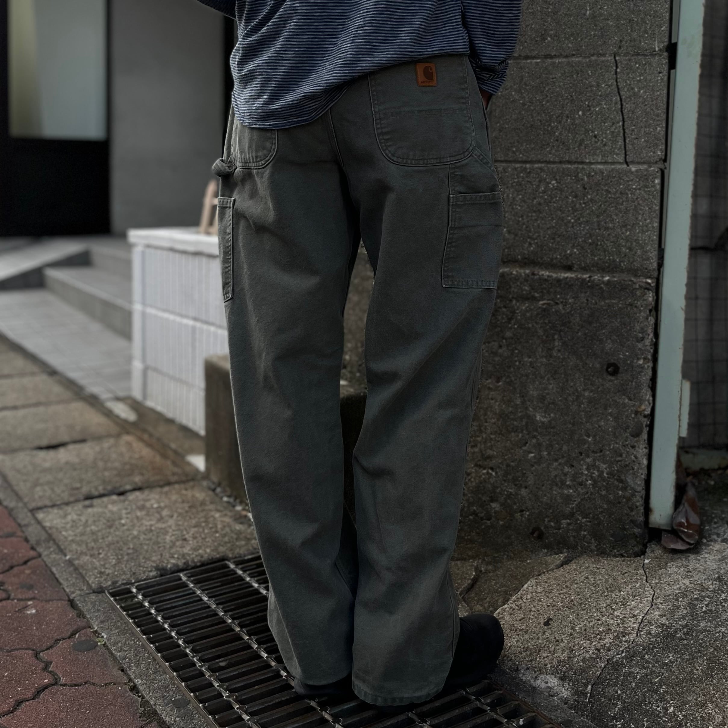 モスグリーン Carhartt B11 ダックパンツ ペインターパンツ W30 L30
