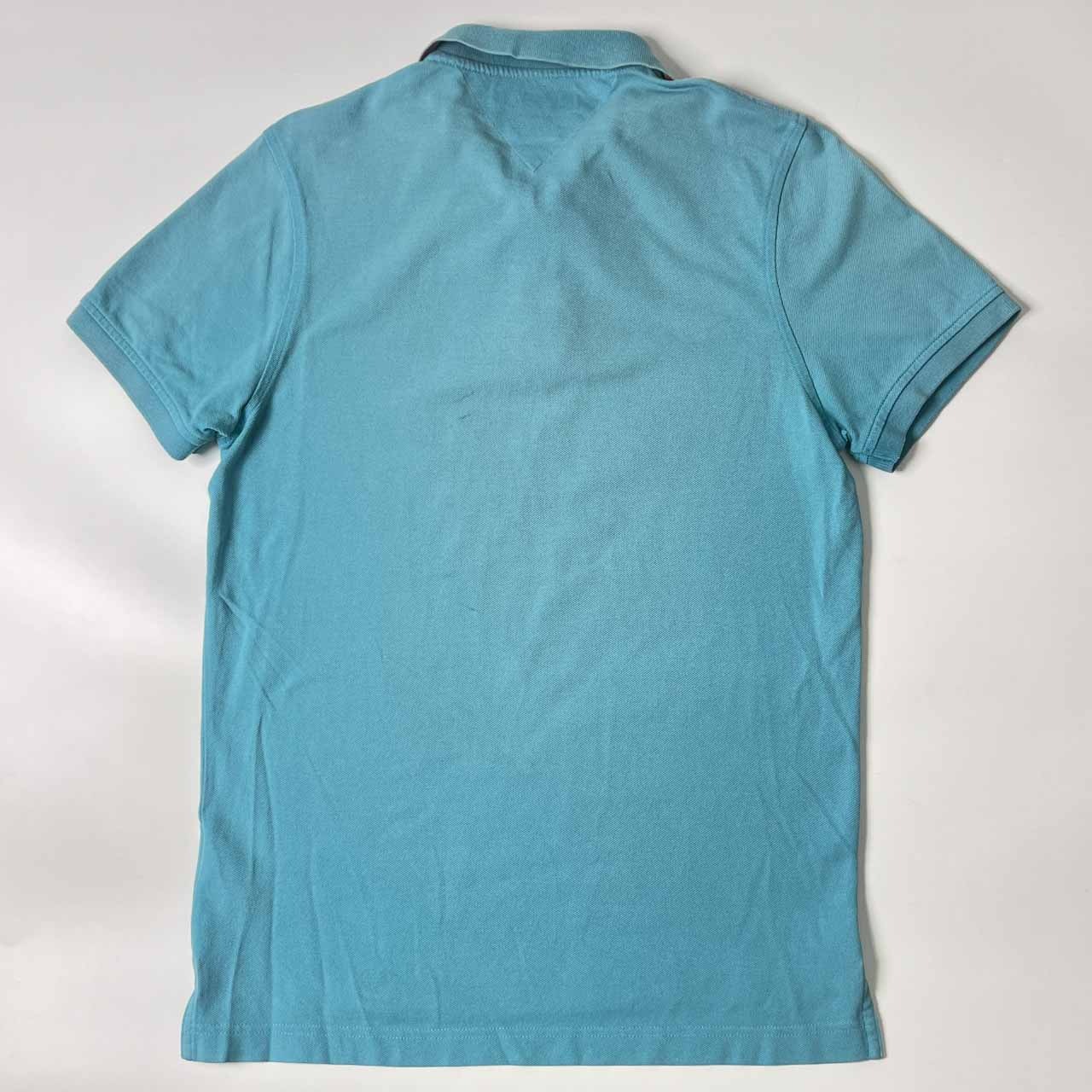 TOMMY HILFIGER トミー ヒルフィガー 40's TWO PLY COTTON SLim Fit 鹿の子 半袖 ポロシャツ M/水色系 メンズ