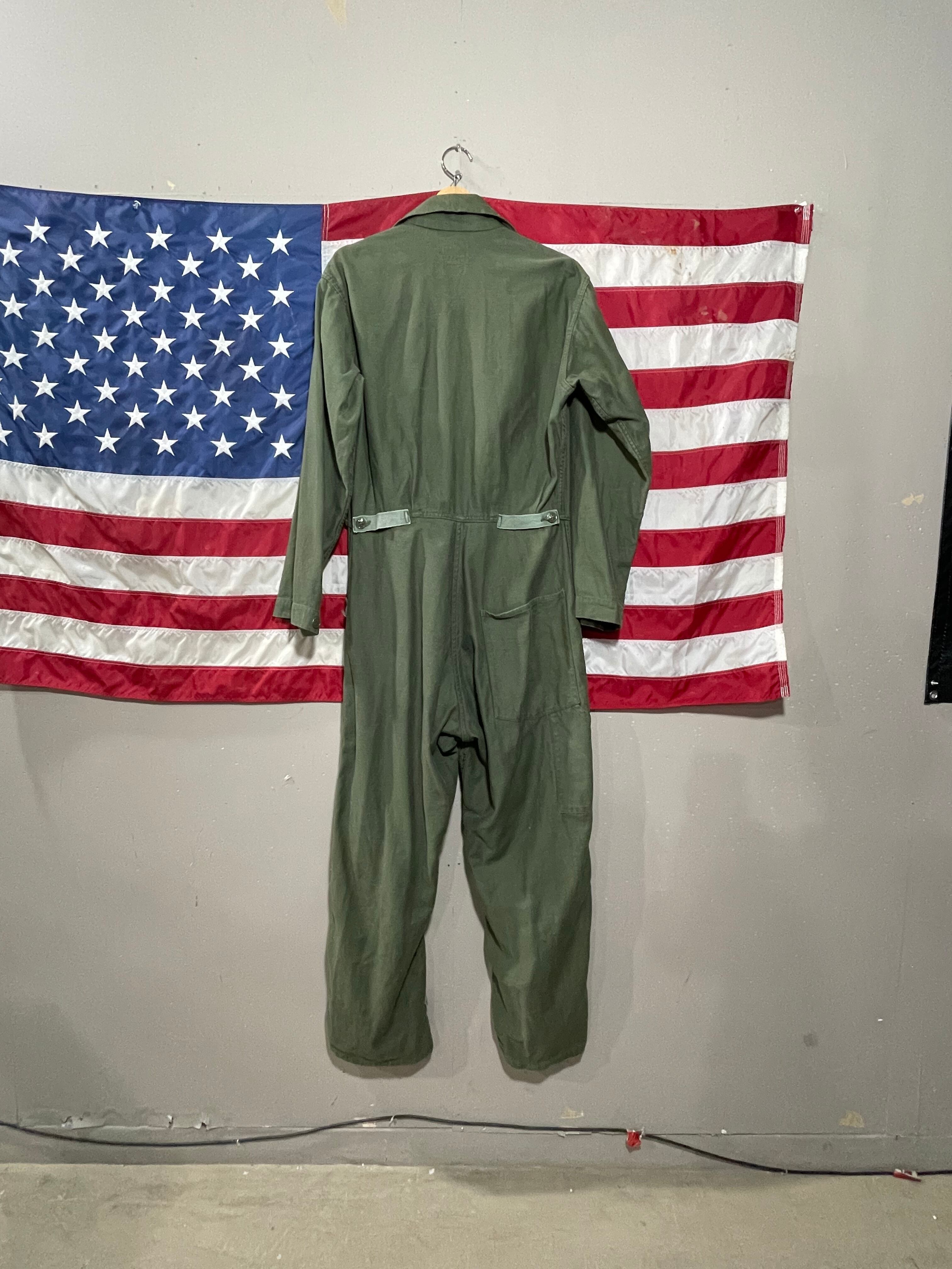 アメリカ海軍　u.s. NAVY つなぎ　　カバーオール　オリーブドラブ　48L d7b9ac8a599f10a761b6845a300b6a