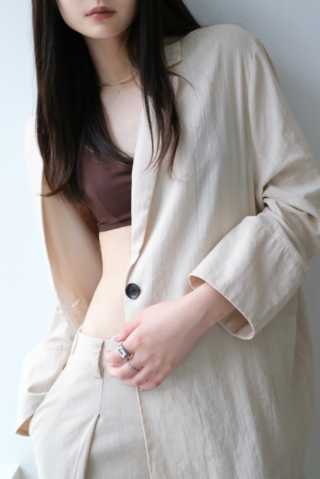 Spring Slab Different Materials Jacket　スプリングスラブ 異素材ジャケット　Off Beige