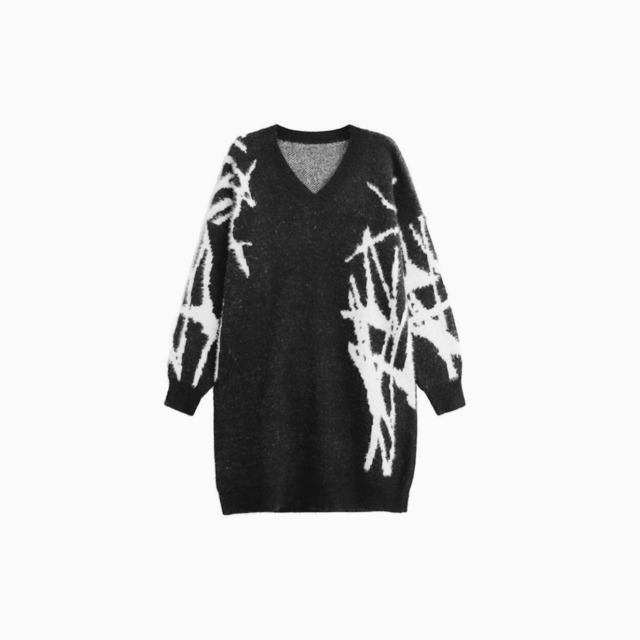 Thorn art knit dress C0731
