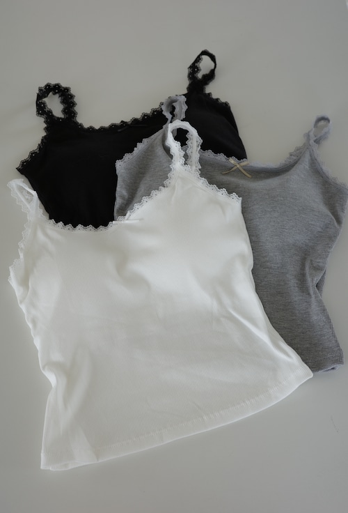 (即納) Fil. / Lace ribbon cup sleeveless