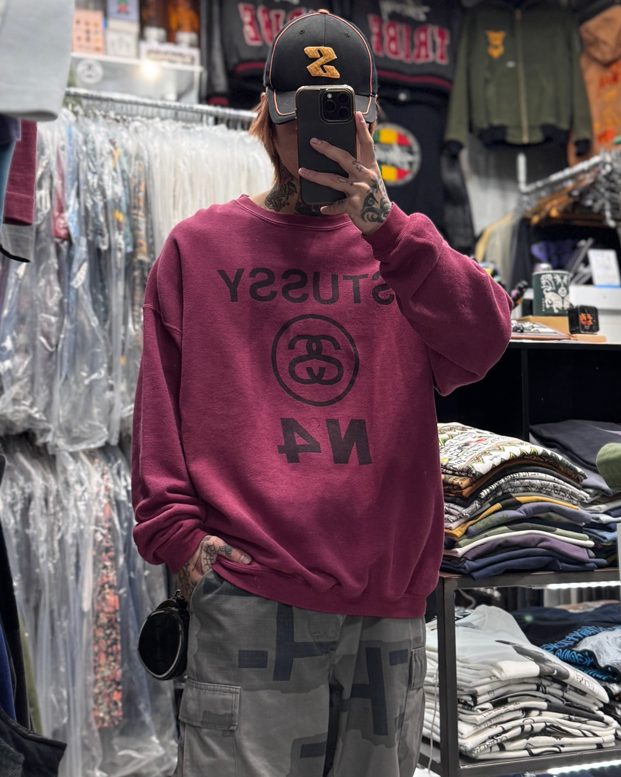 80's~90's old stussy Rasta Sweat “黒タグ” “IRIE ROOTS” 