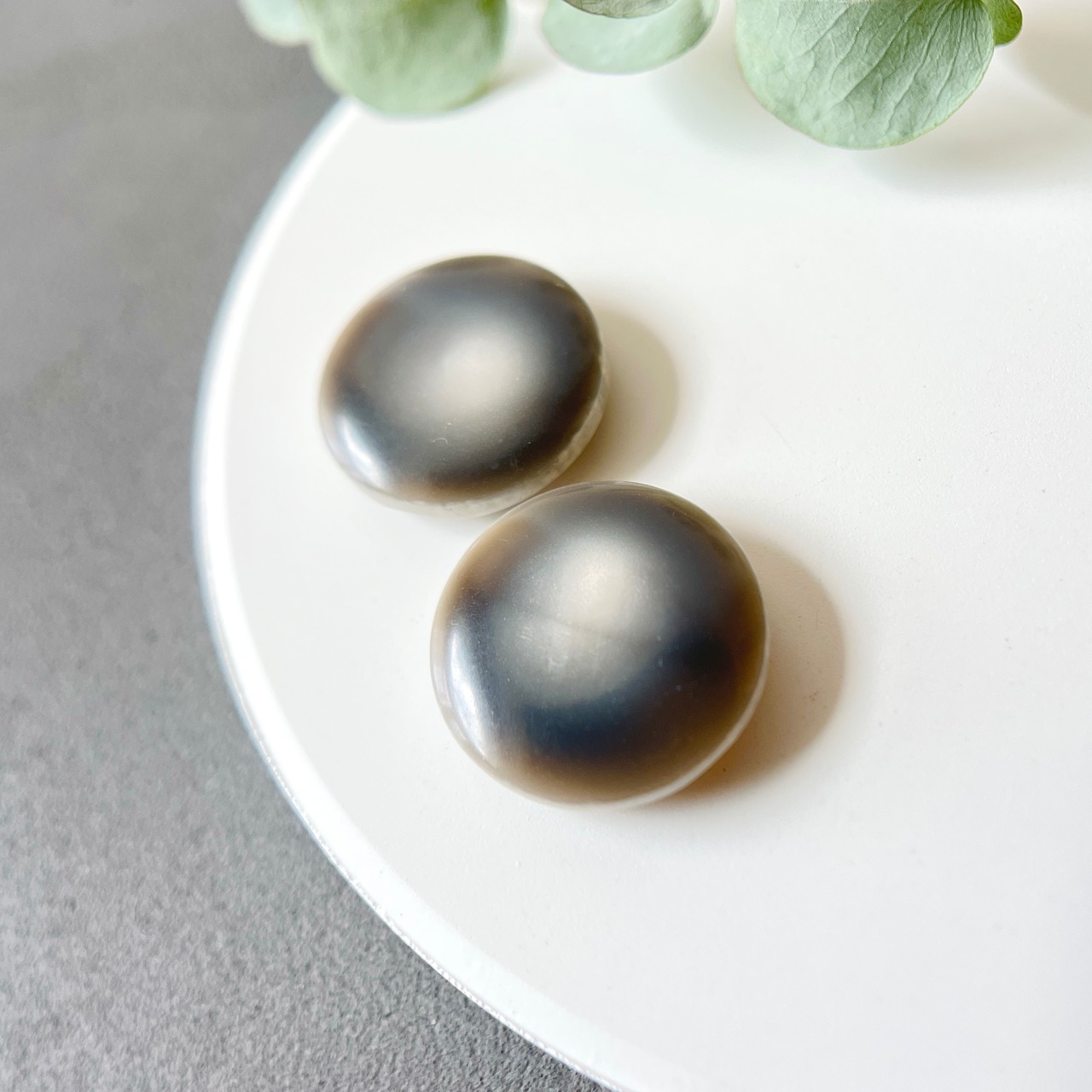 【2個セット】シンプル×グレーマーブル 17.5mm・画像2