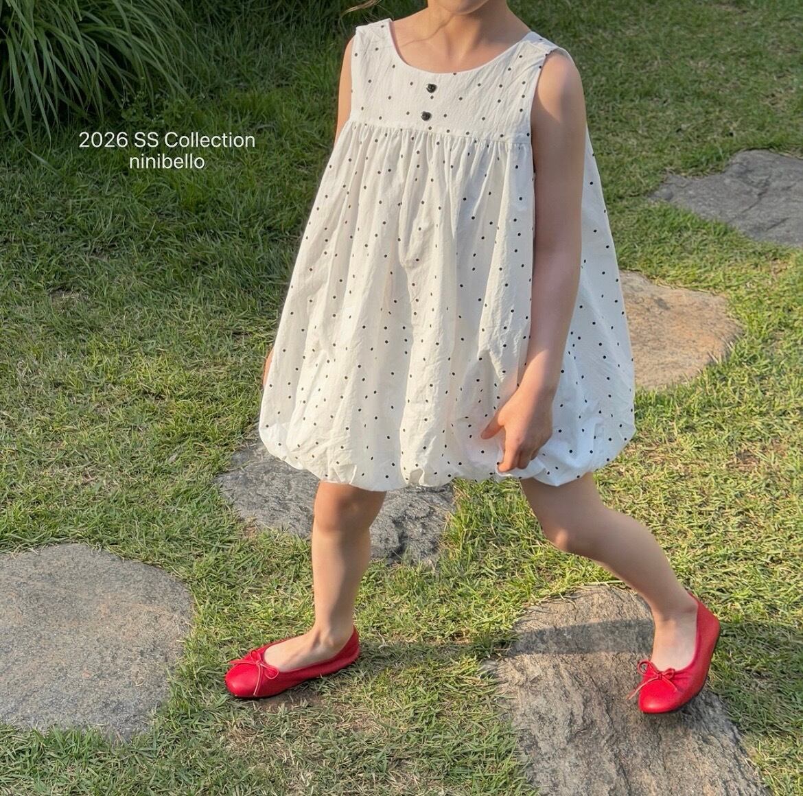 【即納/90-100size】バブルポップバルーンワンピース/ ninibello
