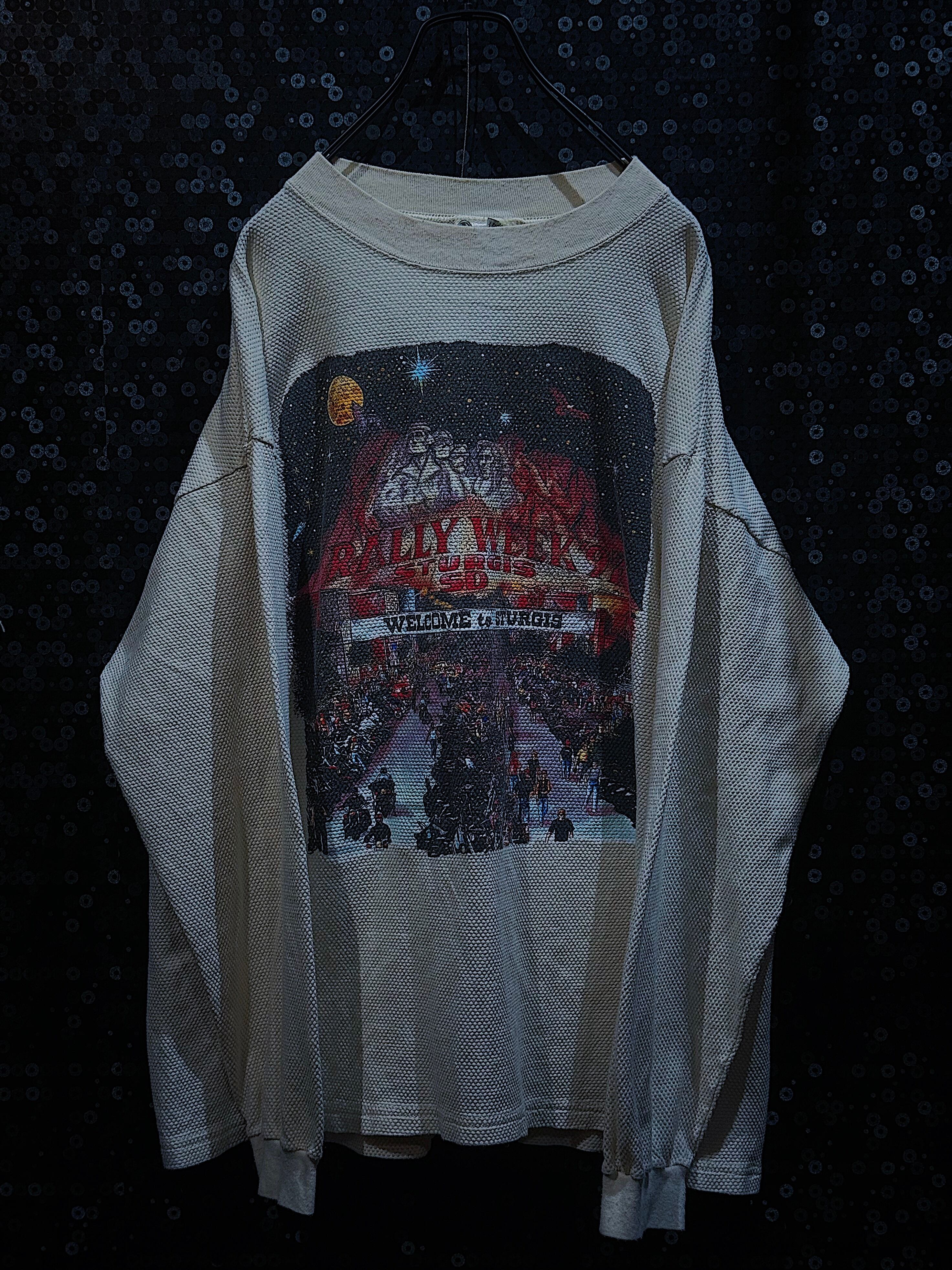 "Rally Week 1995"vintage waffle long T shirt