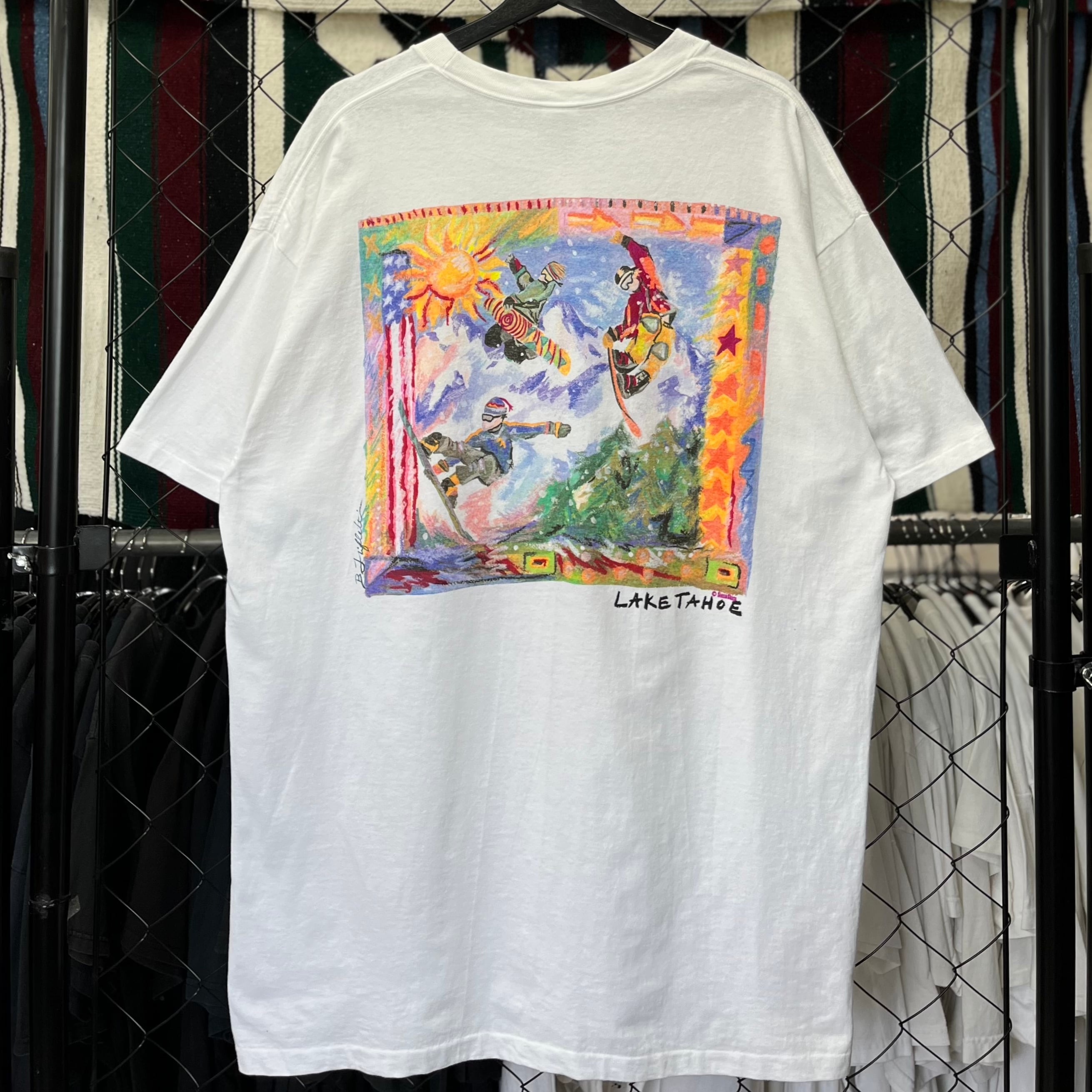 90s アート Tシャツ スーベニア シングルステッチ 景色  半袖 XXL