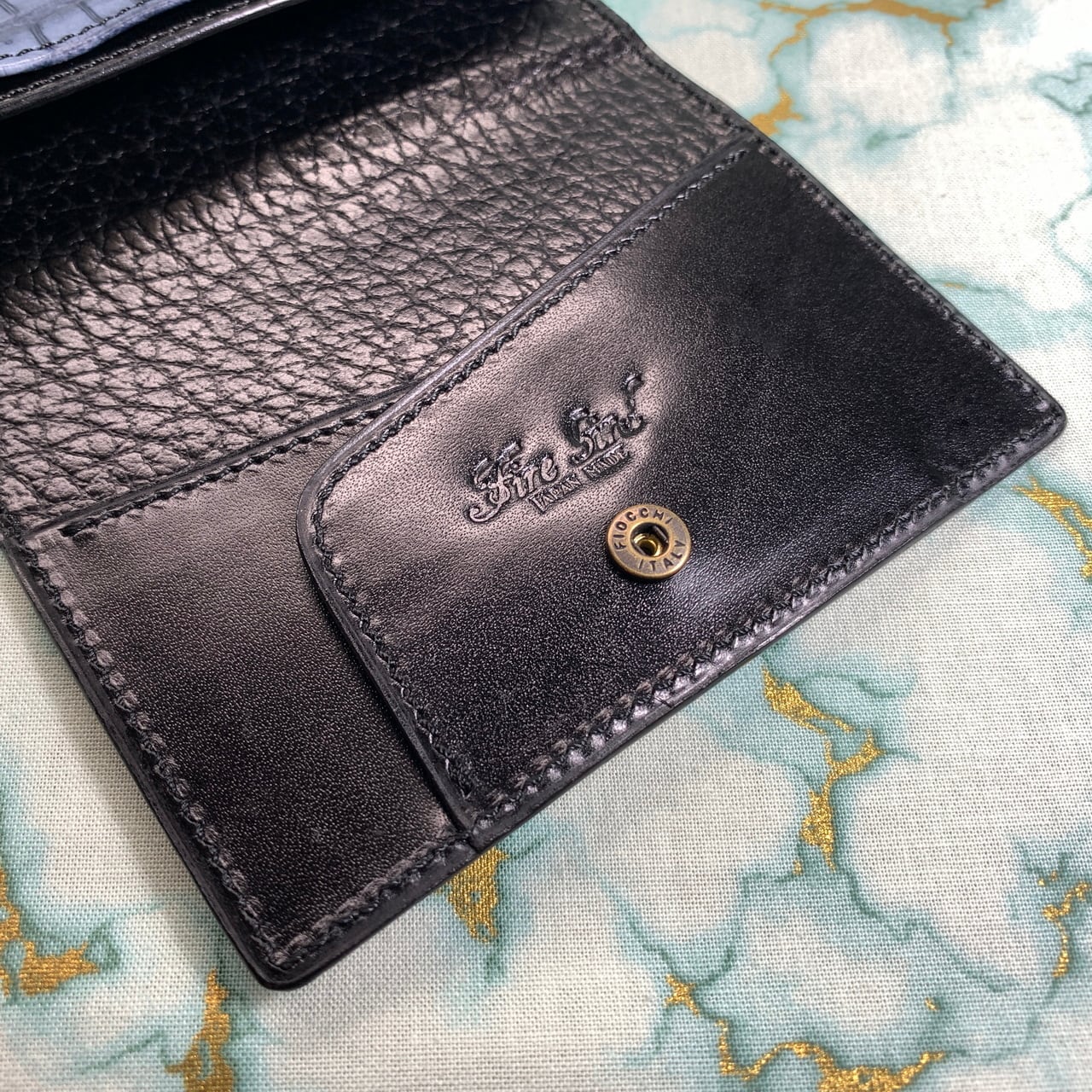 カード＆名刺入れ】ポロサス(vintage denim)&サドルプルアップ