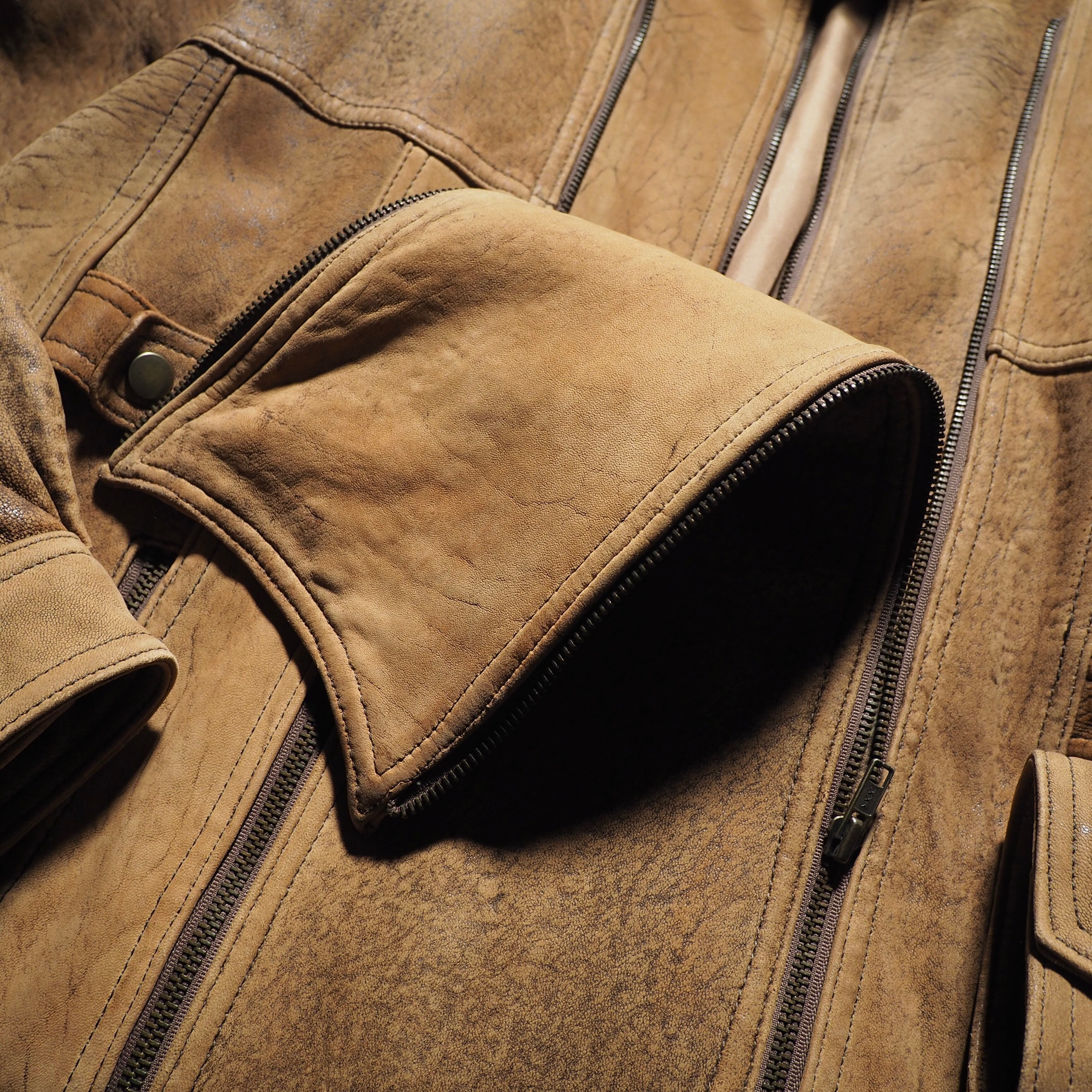 " 変形 - Deformation " vintage loose leather jacket