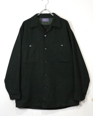 【Caka act2】60's “PENDLETON” Vintage Open Collar Wool Shirt