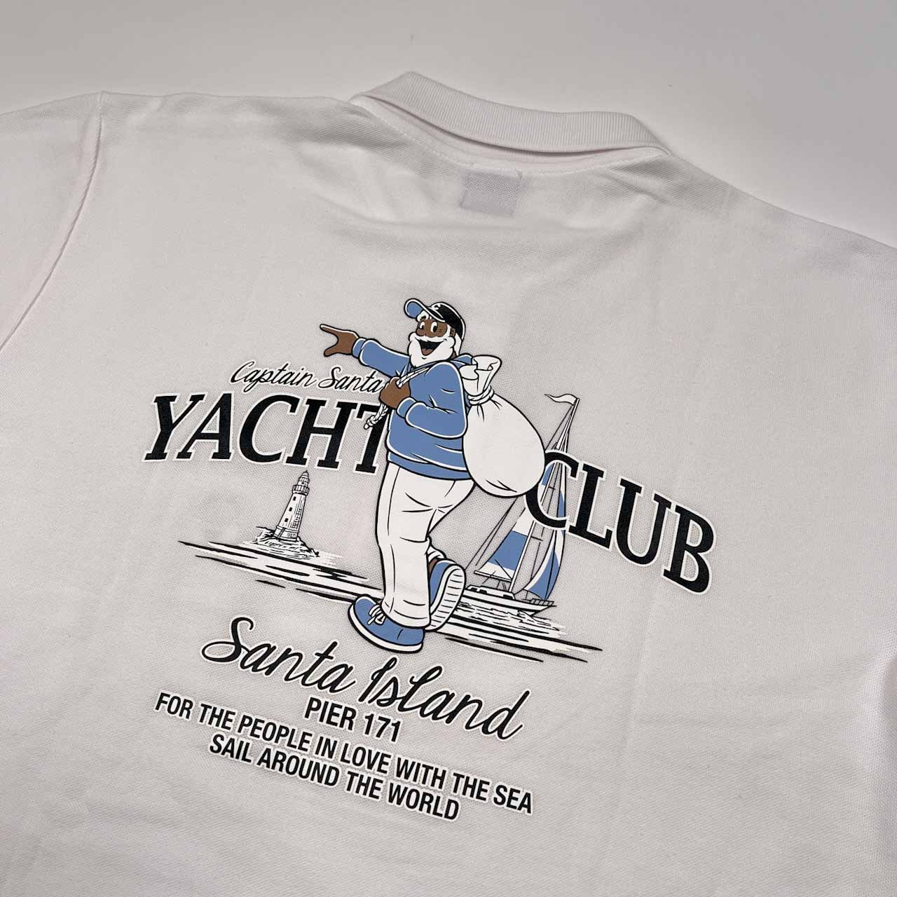 CAPTAIN SANTA キャプテンサンタ YACHT CLUB 背中BIGプリント 半袖 ポロシャツ サイズ XL /ホワイト
