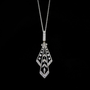 Diamond & Platinum Pendant , circa 1910~1920 ダイヤモンド　＆　プラチナ　ペンダント
