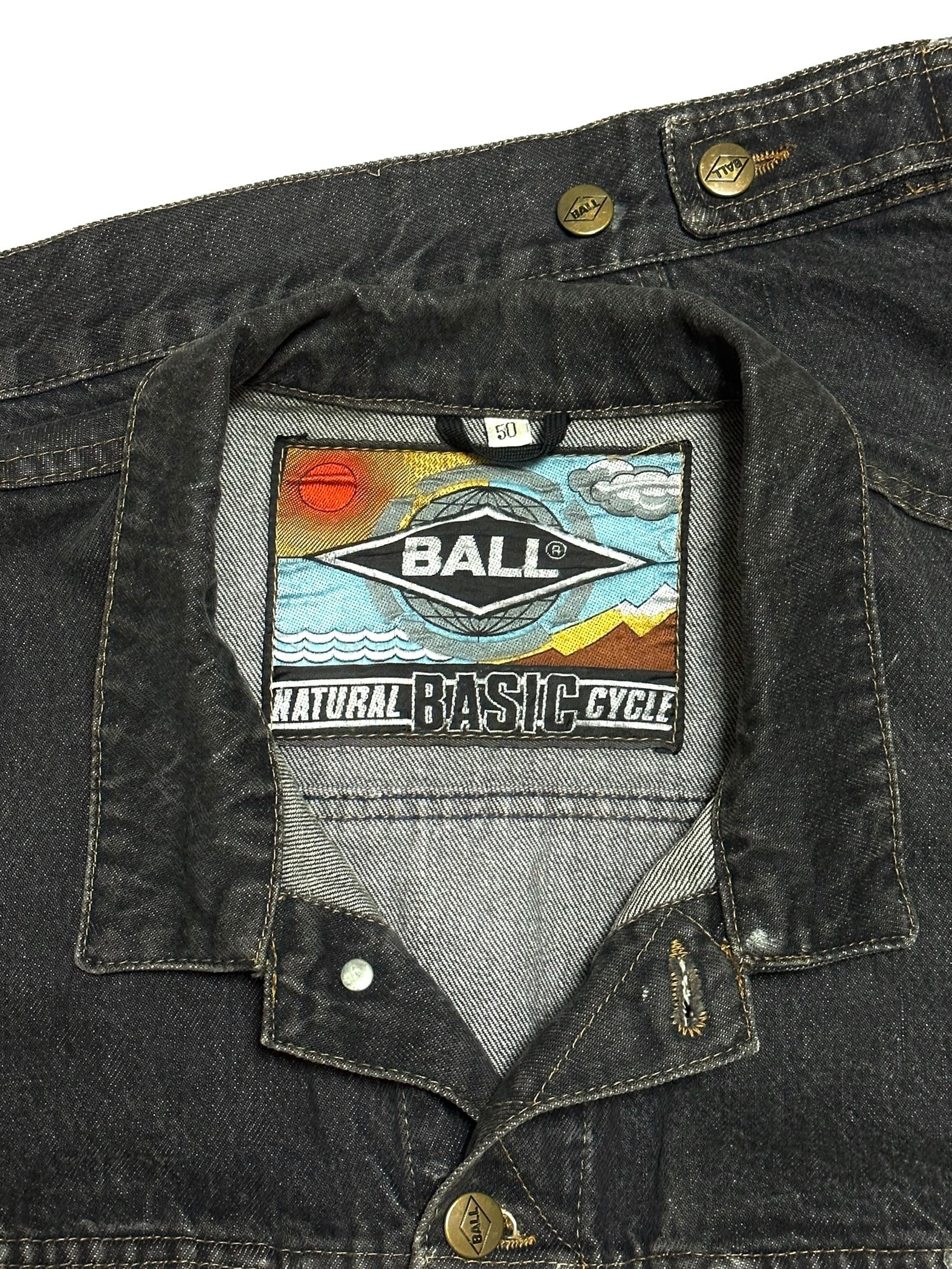 1980's BALL by M&FG Oversized Muddy_BLK Denim JKT | ETRAK 1980's BALL by M&FG Oversized Muddy_BLK Denim JKT | ETRAK