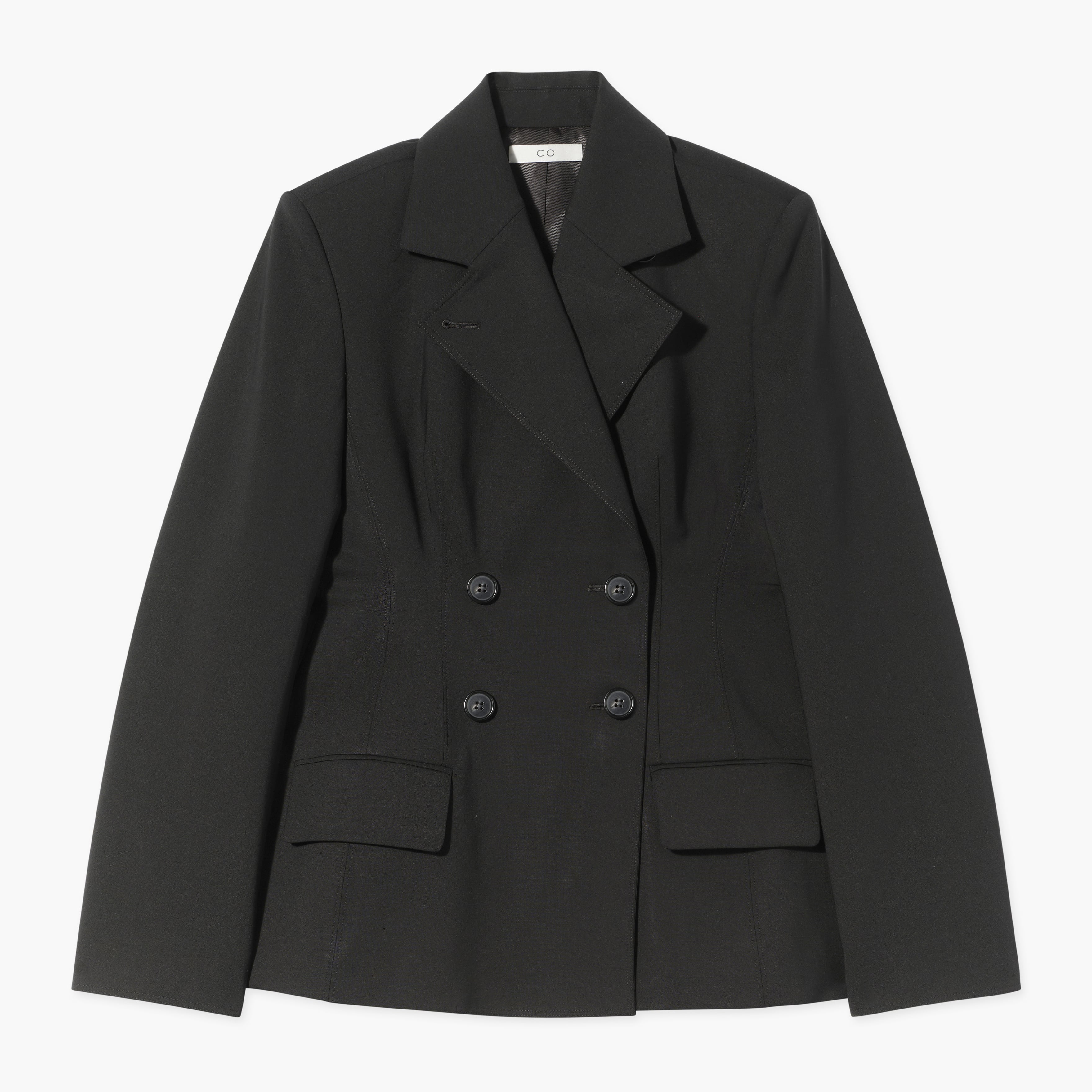 CO DOUBLE BREASTED FITTED JACKET BLACK