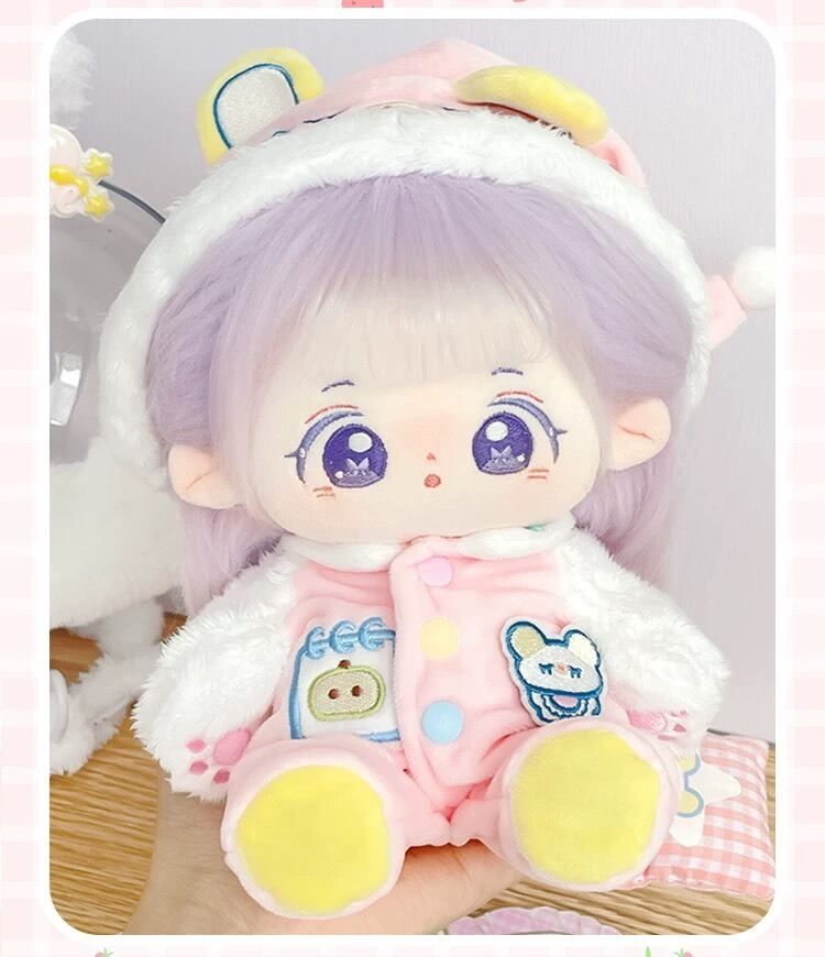 20cmぬい服】ピンク ブルー ゆめかわ ひつじ パジャマ 着ぐるみ 全身