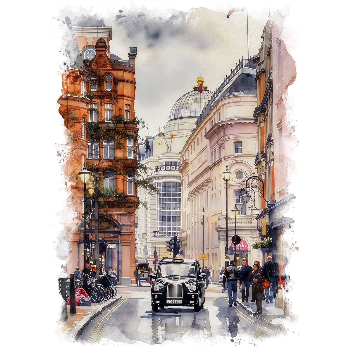 絵画 風景画(街並み) イギリス ロンドン ソーホー グレート