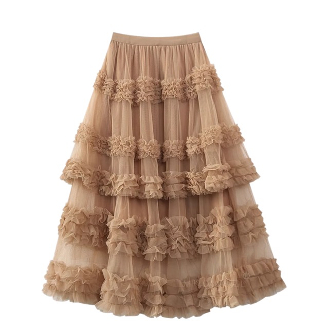 Fairy-Style Layered Mesh Long Skirt(CF016)