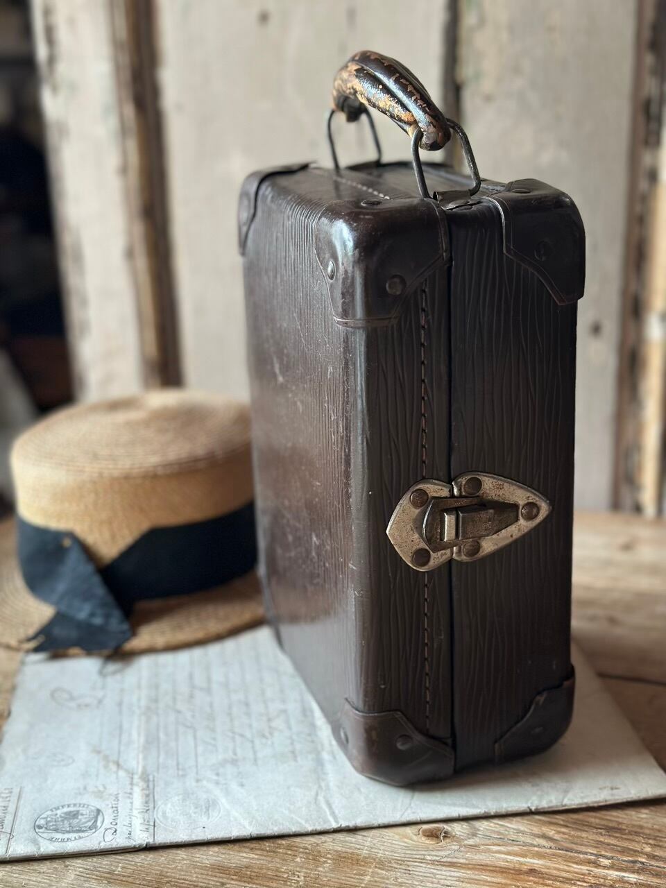 縦型 ミニトランク ダークブラウン | Brocante de La Cocotte