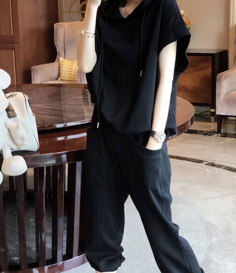 ジョガーパンツ ブラック シンプル 大きい 4XL プラスサイズ