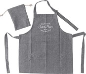 不二貿易(Fujiboeki) エプロン 幅48×厚み0.2×縦53.5cm チャコール お手伝いエプロン ポケット付き Salt&Pepper 71953